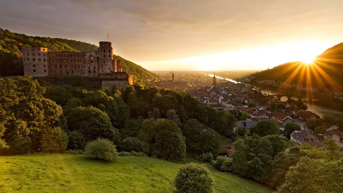Heidelberg Schloss, Stadt Und Necker In Der Abendsonne[1] Nb