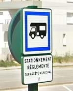 Verkeersbord campers parkeren - Stationnement Reglementé