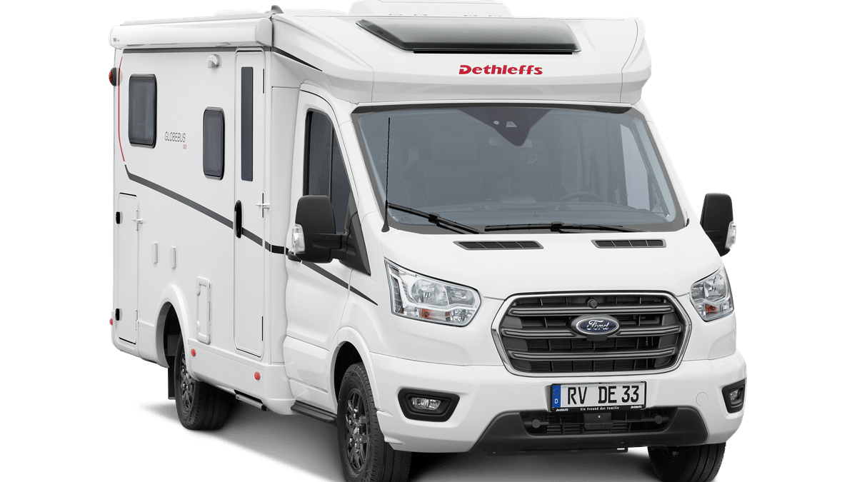 Dethleffs komt met compacte halfintegraal op Ford Transit - DET Globebus Go T 45 Frei Seite Extra Steil
