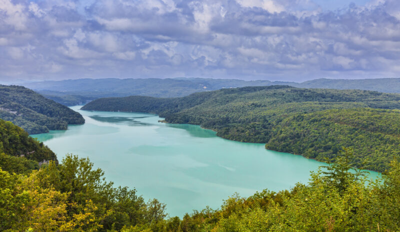 Vouglans Lake on the River Ain in Jura, France