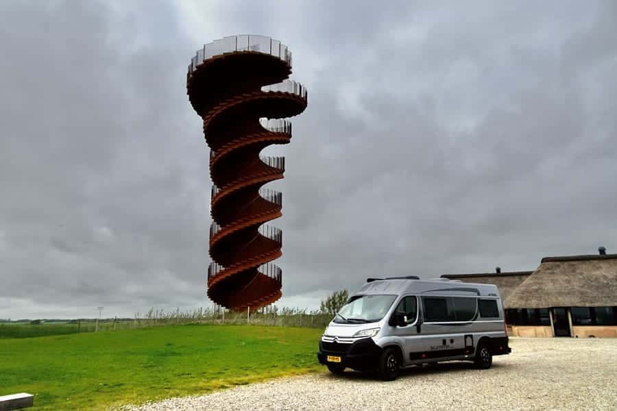 De Marsk Toren in Skærbæk met uitzicht over het Nationaal Park Waddenzee,