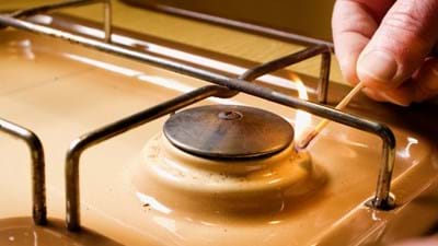 Controle of gas aanwezig is middels het gasstel
