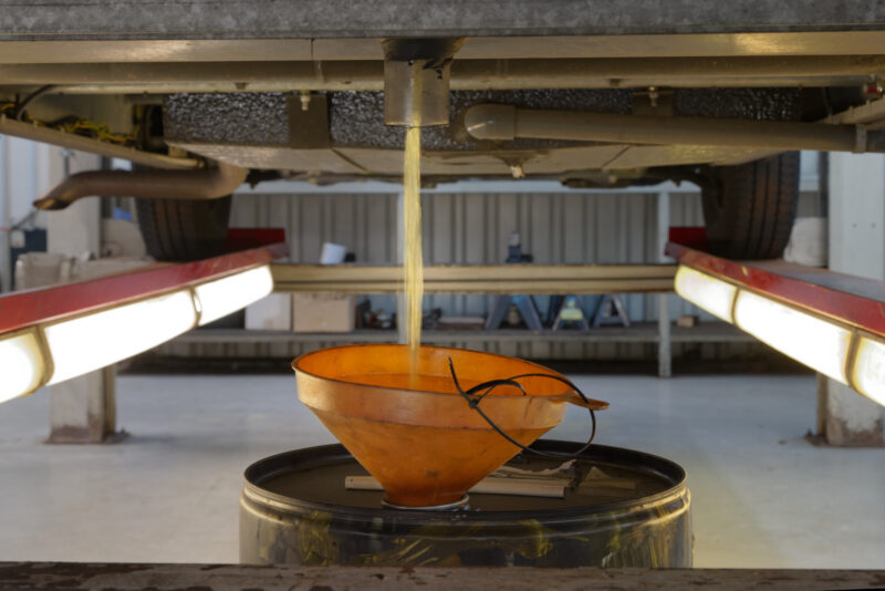 Diesel aftappen uit watertank