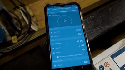 Beeld van de app bij de smart solar regelaar