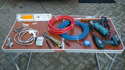 Materialen voor aanleg buitendouche