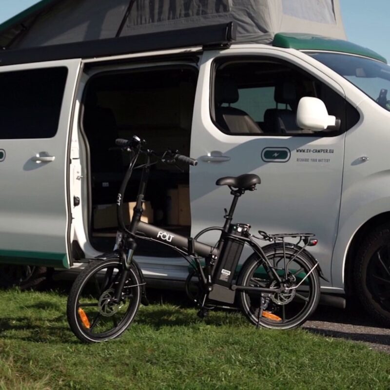 foto folt fiets voor camper