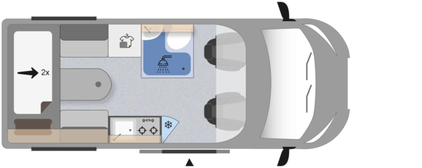 Plattegrond Clever Vans Duo 540