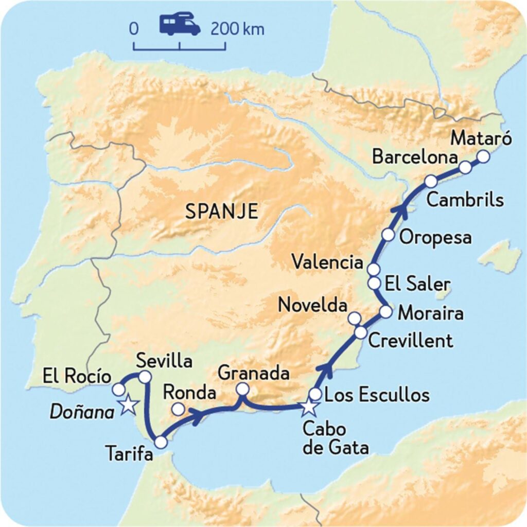 Routekaart Spanje