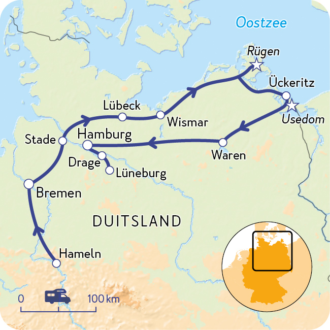 2026-052 routekaartje Duitsland Hanzesteden