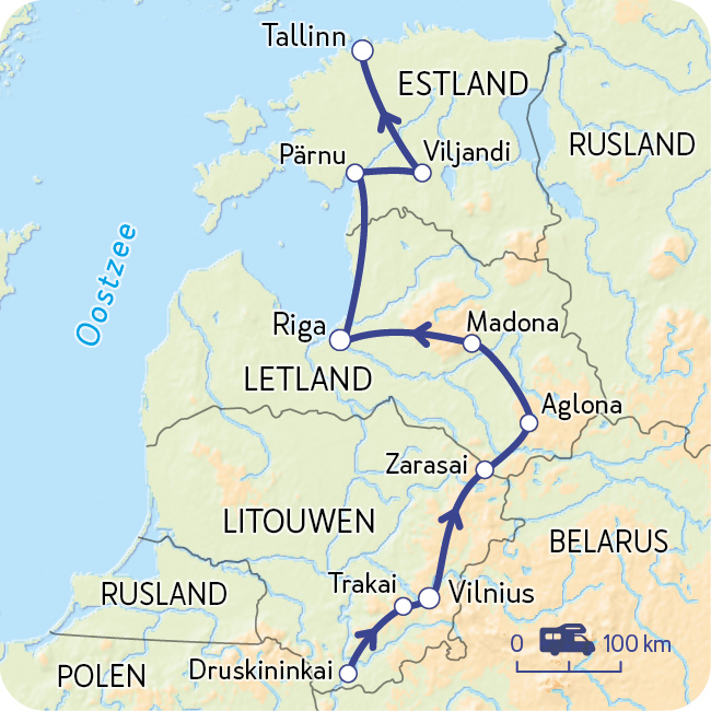 Routekaart Baltische Staten