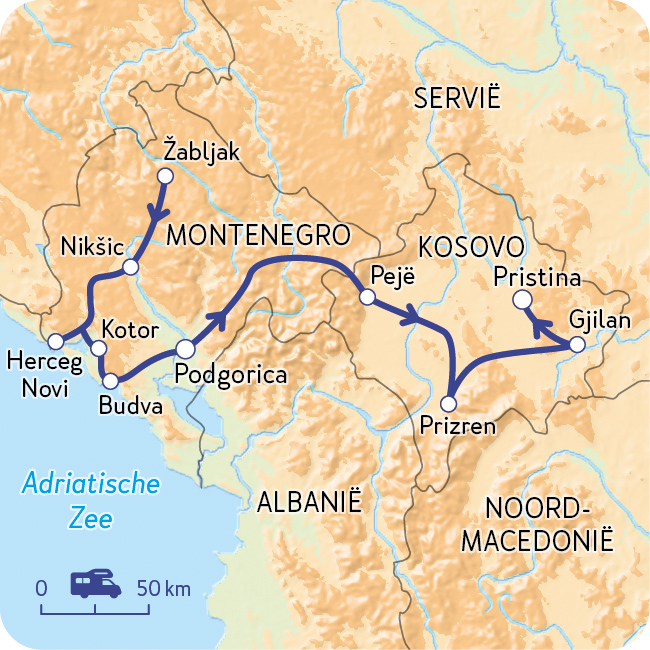 Routekaart Kosovo en Montenegro