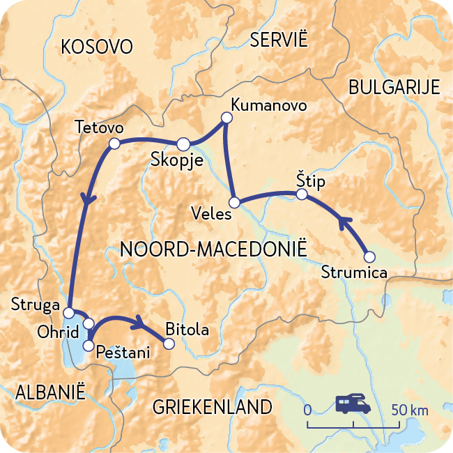 Routekaart Noord-Macedonië