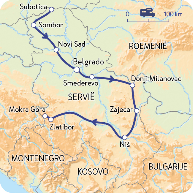 Routekaart Servië