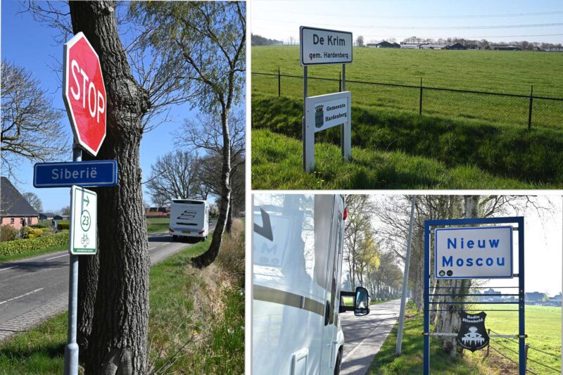 Bordjes met Russische-plaatsnamen