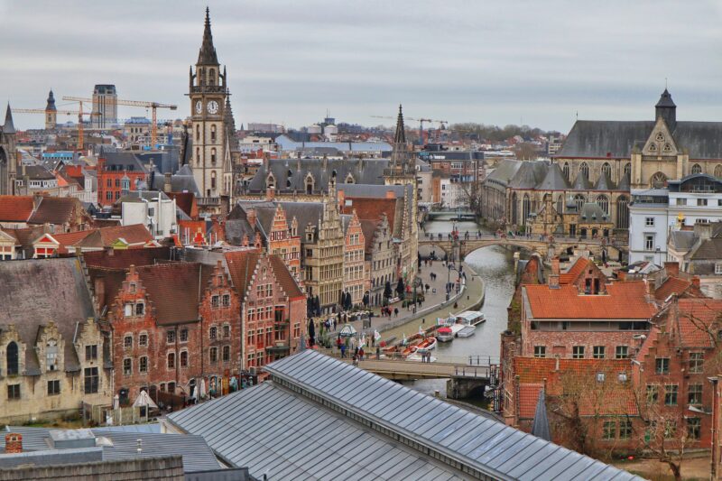 De stad Gent van bovenaf.