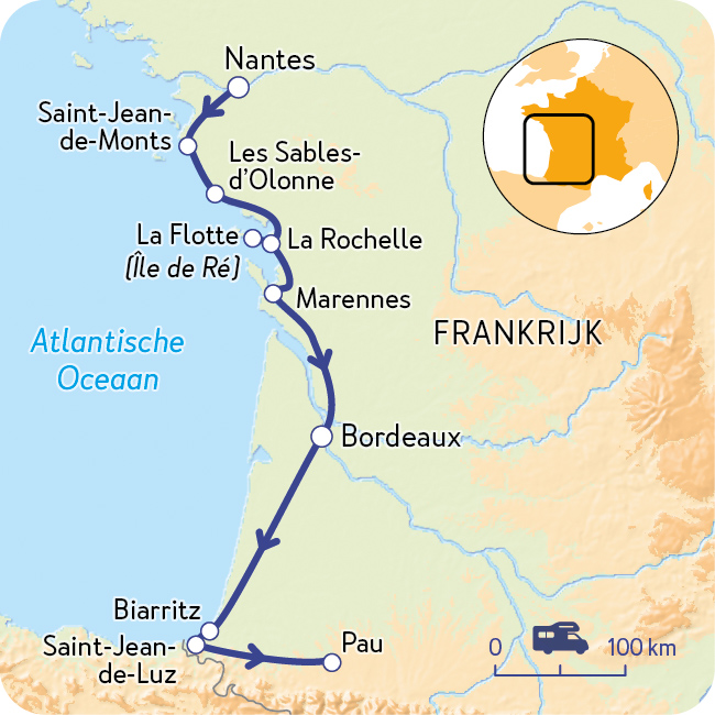 Routekaart Frankrijk