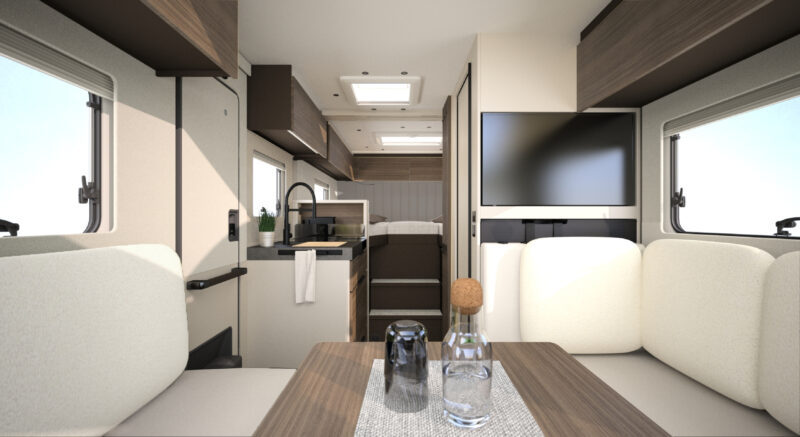 Interieur van de Burstner Signature, modeljaar 2026