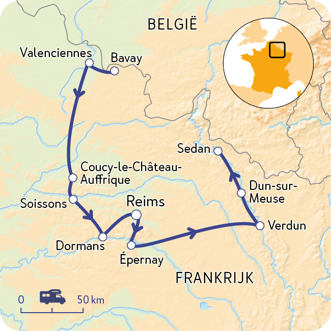 Routekaart Frankrijk