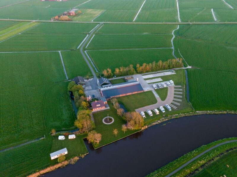 View over camperplaats in Friesland